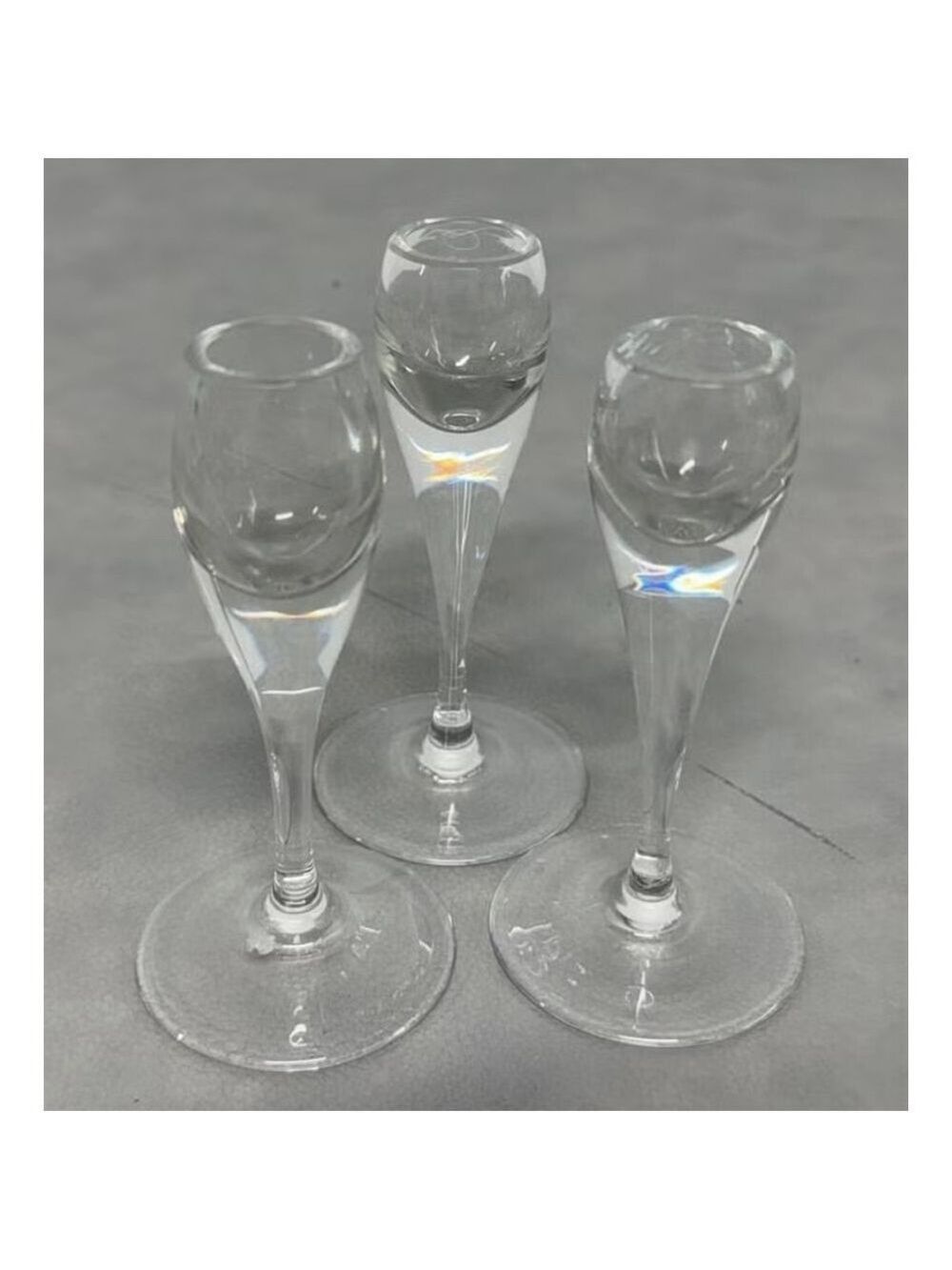 Set of 3 - Signed German Rosenthal Cordial Glasses or Candle Holders 4.5” tall